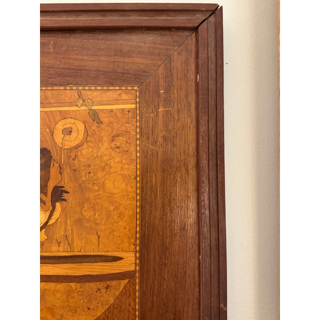 Wood Set of 4 Dated 1965 Wood Marquetry Wall Art Panels For Sale - Image 7 of 12