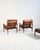 Scandinavian Leather Armchairs with Ottoman, 1960s, Set of 3 For Sale - Image 4 of 15