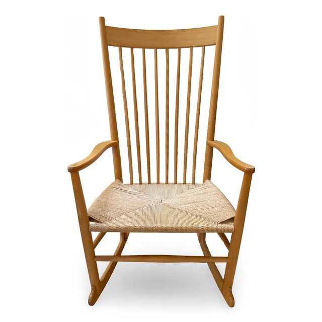 Mid-Century Modern Danish Modern Hans Wegner J16 Rocking Chair for FDB Mobler For Sale - Image 3 of 13