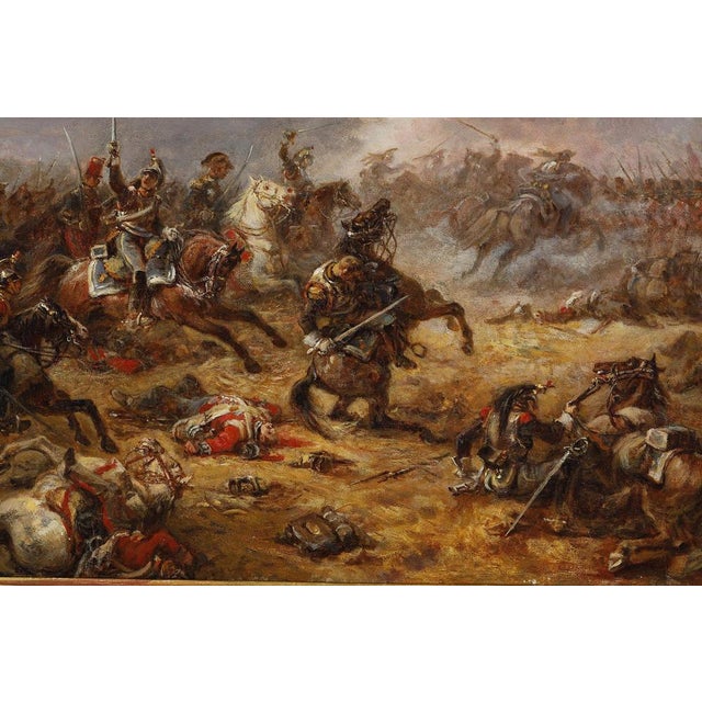 Eugène Charpentier, French Cuirassiers at Waterloo, 1860, Oil Painting, Framed For Sale - Image 9 of 18