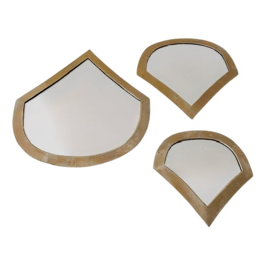 Moroccan Brass Water Drop Mirrors, Set of 3 For Sale
