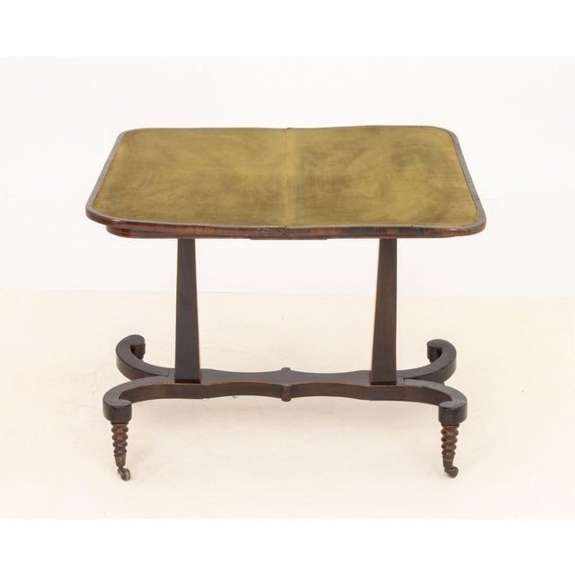 Regency Rosewood and Mahogany Card Table For Sale - Image 9 of 10