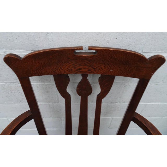 Antique Art Nouveau Swivel Chair in Oak, 1890s For Sale - Image 13 of 17