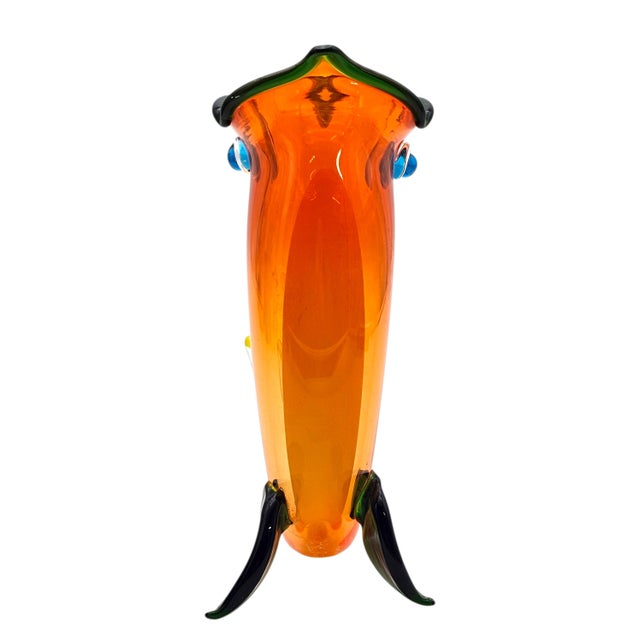 This Murano glass “Pesce” vase is a signed work by Fulvio Bianconi for Venini, one of the defining figures of 20th-century...