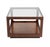 Mid-Century Modern Mid Century Modern Square Cube Walnut Base Glass Top Coffee Side End Lamp Table For Sale - Image 3 of 7