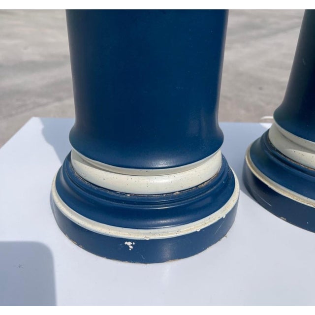 Hollywood Regency Faux Bamboo Table Lamps, a Pair For Sale - Image 9 of 10