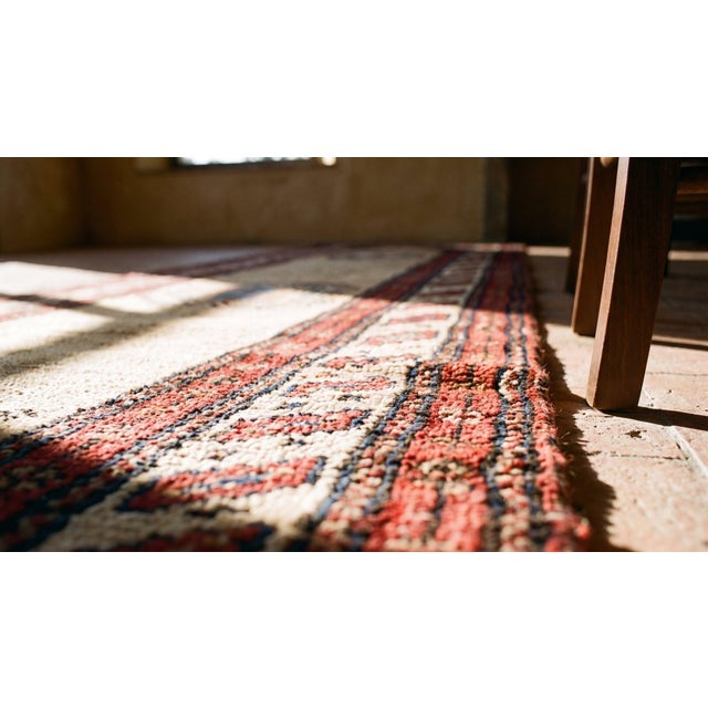 Early 20th Century 1920s Tan Camel Medallion Antique Persian Serab Rug 3' X 12'3" Handknotted Wool Carpet For Sale - Image 5 of 7