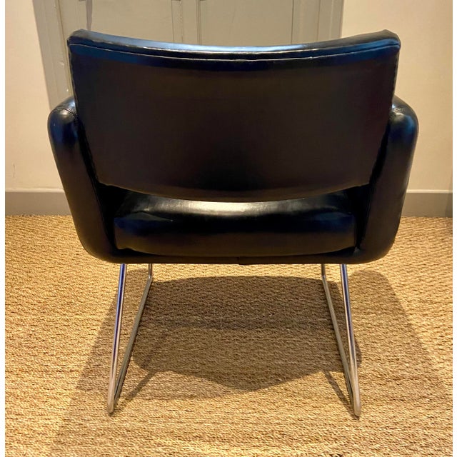 Black Mid-Century Modern French Chair by Joseph-André Motte for Steiner, 1950s For Sale - Image 8 of 10