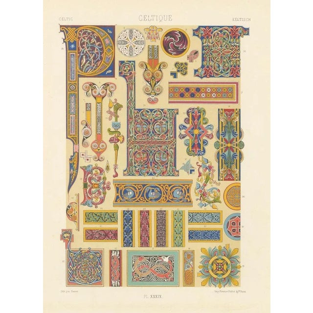 Paper Celtic Illuminated Ornament Decorative Motifs from Early Manuscripts, 1869 For Sale - Image 7 of 10