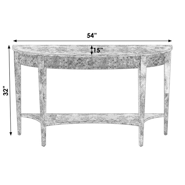 Traditional Astor 54"W Demilune Console Table, Dark Burl For Sale - Image 3 of 8