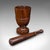 This is an antique turned mortar and pestle. An English, black walnut apothecary or kitchen aid, dating to the late...