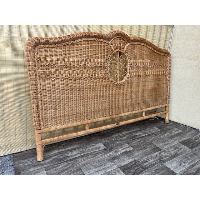 Ralph Lauren Polo Ralph Lauren Boho Coastal Style Wicker King Size Bed Headboard. Circa 1990s For Sale - Image 4 of 18