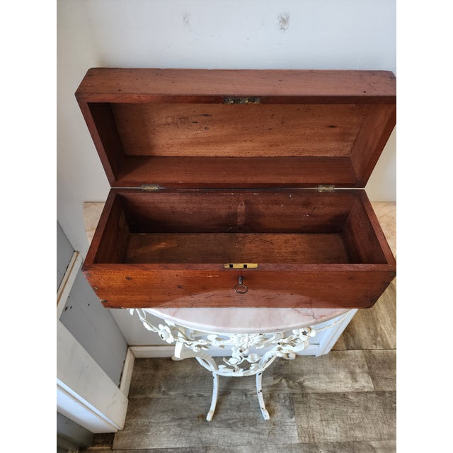 19th Century English Mahogany Document Box With Brass Top Handle For Sale - Image 11 of 16