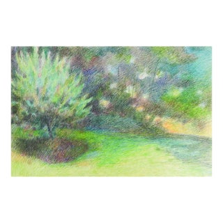 Vintage Impressionist Forest Meadow Landscape Painting For Sale