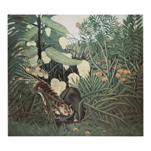 1951 After Henri Rousseau Original "Fight Between a Tiger and a Buffalo" Photogravure