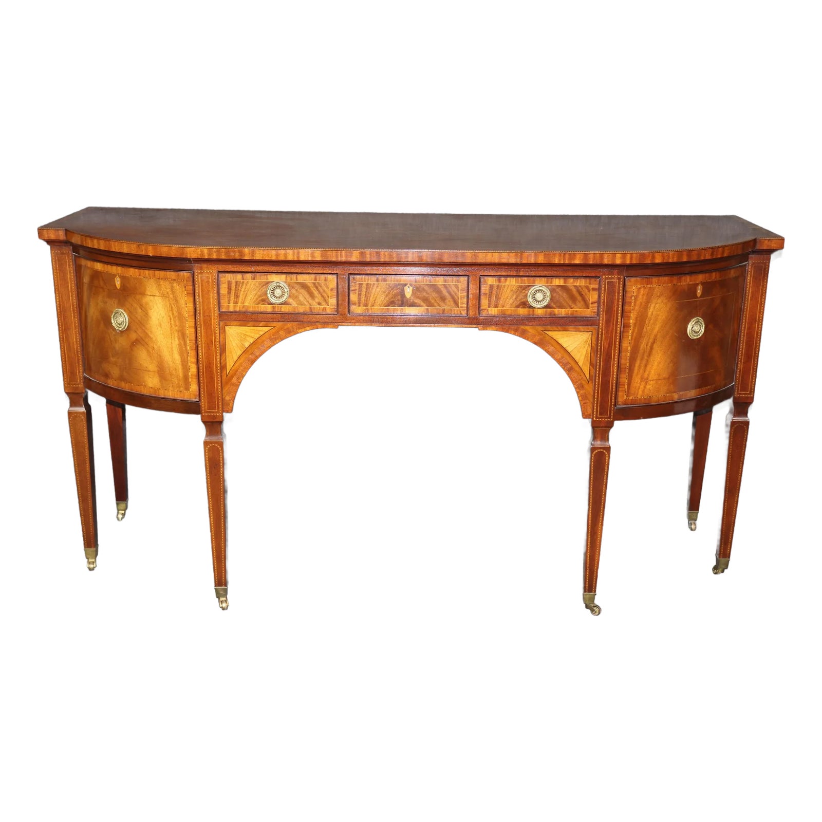 Fine Quality Baker Furniture Satinwood Inlaid Sheraton Mahogany ...