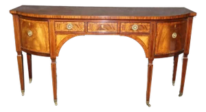 Fine Quality Baker Furniture Satinwood Inlaid Sheraton Mahogany Sideboard Buffet
