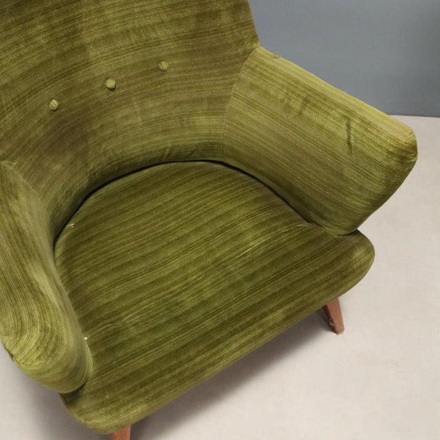 Wood Vintage Green Lounge Chairs, 1950s For Sale - Image 7 of 10