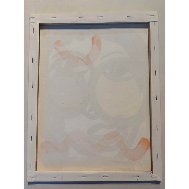 Peter Keil Abstract Geometric Portrait Painting on Canvas, Peter Keil For Sale - Image 4 of 4