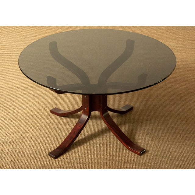 Smoked Glass Coffee Table attributed to Sigurd Ressell for Vatne, Norway, 1970s For Sale - Image 3 of 6