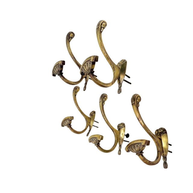19th Century Bronze Coat Hooks, France, Set of 5 For Sale - Image 9 of 9