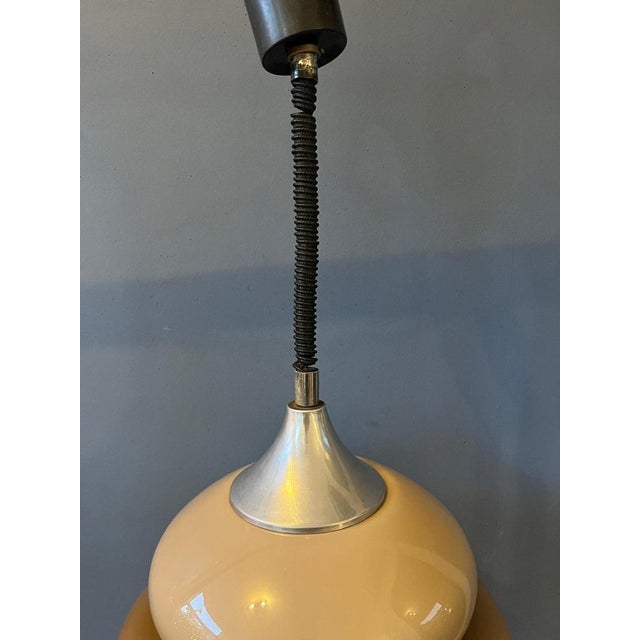 Beige Mid-Century Space Age Pendant Lamp, 1970s For Sale - Image 8 of 11