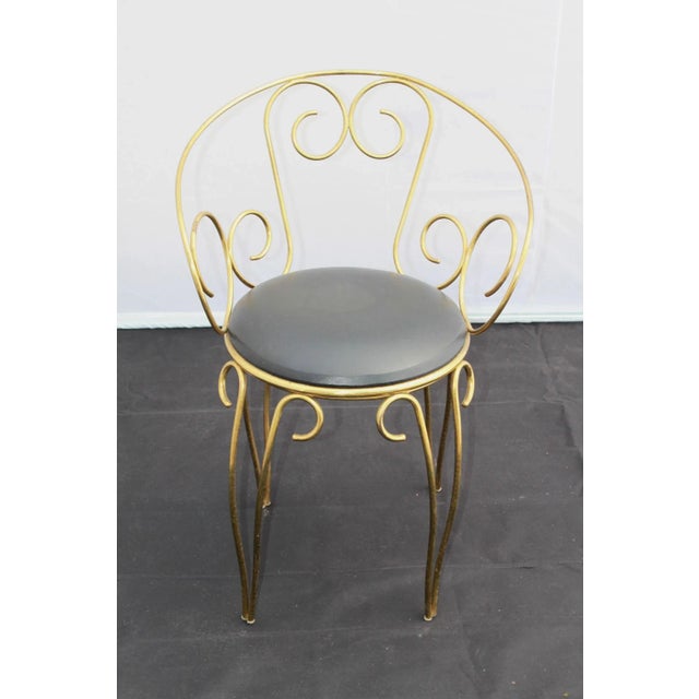 Set of Armchairs with Brass Scrolls, 1960s For Sale - Image 5 of 8