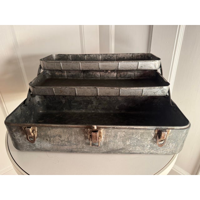 Mid 20th Century Mid-Century Metal Tackle Box | Chairish