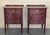 A 19th century French Louis XVI style mahogany side tables, or nightstands, with a fine crest that you can remove. One...