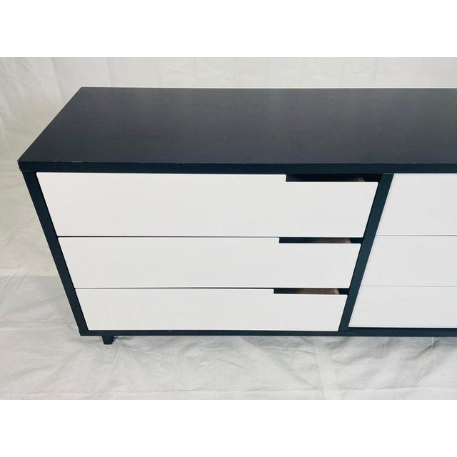 Vintage Style 6 Drawer Credenza With White Accented Drawers For Sale - Image 14 of 18