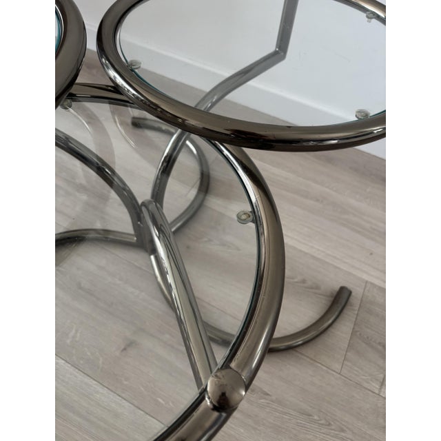 Mid-Century Morex Swivel Coffee Table in Glass and Chrome-Plated Steel attributed to Milo Baughman, 1970s For Sale - Image 9 of 18