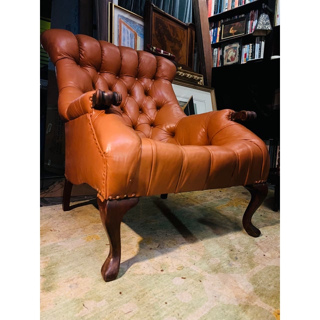 A Carl Forslund Rip Can Lee Tufted Leather Arm Chair For Sale - Image 13 of 13