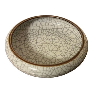 Antique 19th C. Chinese Crackle Glaze Porcelain Brush or Bulb Pot For Sale