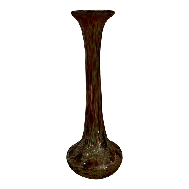 Monumental French Schneider Art Glass Vase For Sale