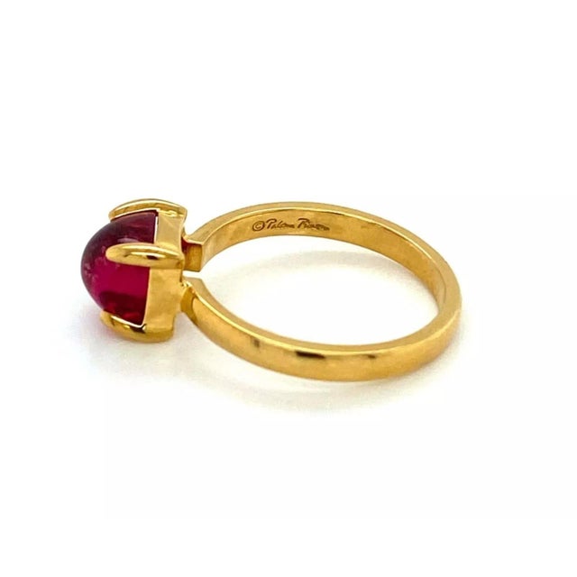 Red Tiffany & Co. Picasso Rubellite Sugar Stacks 18k Yellow Gold Ring - Size 4 For Sale - Image 8 of 9