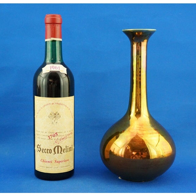 20th Century Ceramic Vase with Gold Metallic Lustre Glaze from Bottega Gatti, Italy, 1970s For Sale - Image 6 of 18