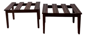 Vintage French Brass Bound Luggage Racks, 1940s, Set of 2