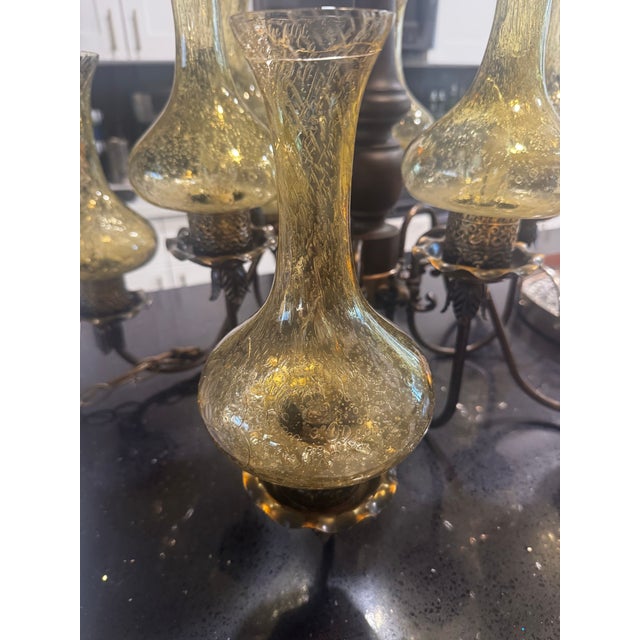 Antique Hurricane Chandelier For Sale In Palm Springs - Image 6 of 9