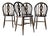 Set of Four Vintage Oval Back Dining Chairs With Floral Cushion For Sale