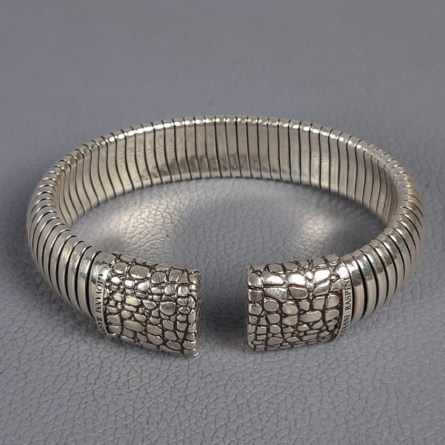Vintage Tubogas Croco 925 Silver Bracelet by Giovanni Raspini, 2000s For Sale - Image 13 of 13