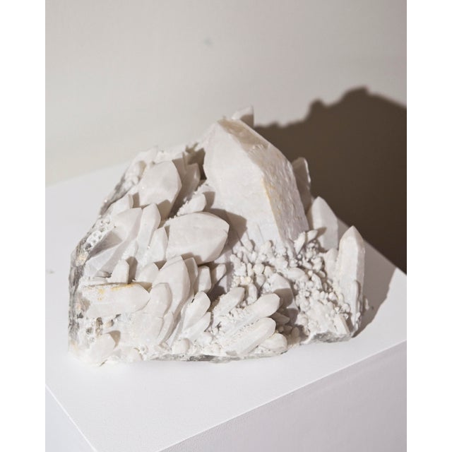 Contemporary Peruvian Frosted Crystal Quartz Cluster For Sale - Image 3 of 5