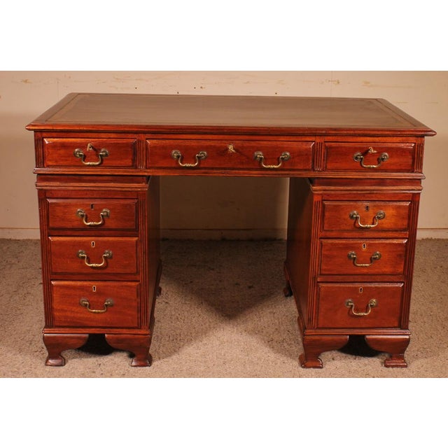 Small Mahogany Pedestal Desk, 19th Century For Sale - Image 11 of 11