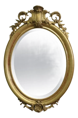 Large French Rococo Oval Gilt Wall Mirror