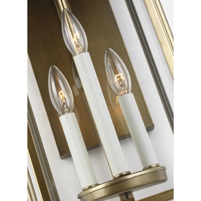 2020s Sean Lavin by Visual Comfort Studio Wellsworth Medium Lantern, Painted Distressed Brass For Sale - Image 5 of 6