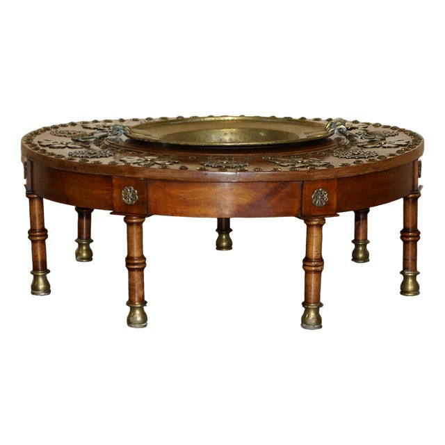 Spanish Brasero Firepit Table with Removable Dish, 1840s For Sale