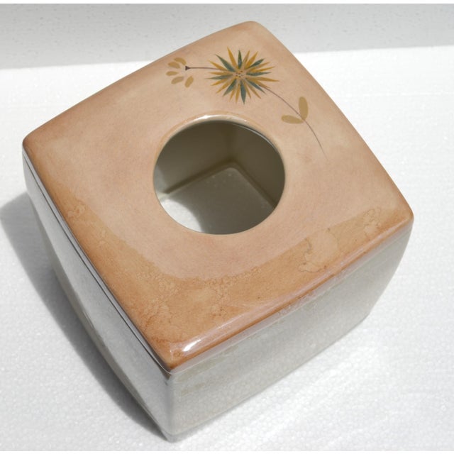 Late 20th Century Luxury Ceramic Decorative Floral Tissue Box Cover For Sale - Image 10 of 13
