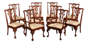 E.J. Victor Chippendale Style Set of Ten Mahogany Dining Chairs
