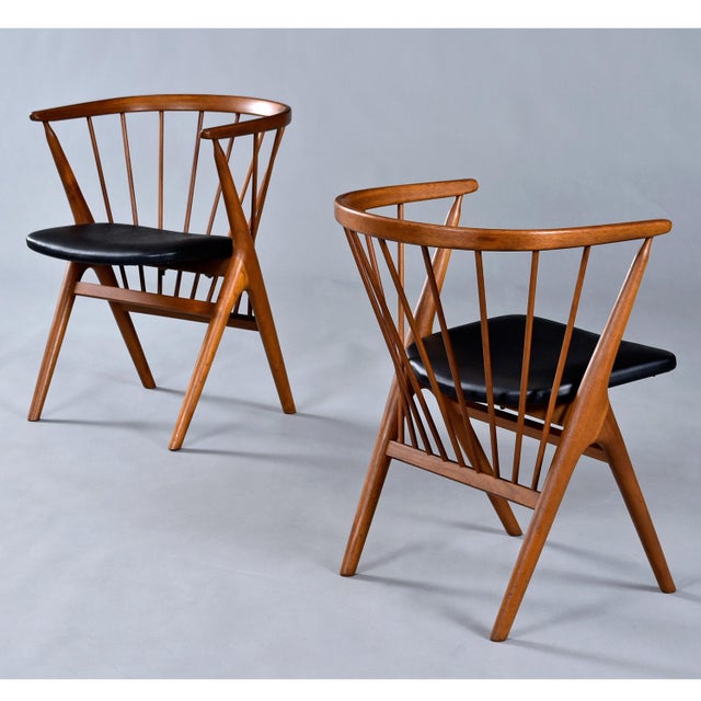 10 Spindle Back Ox Bow Solid Teak Danish Dining Chairs No. 8 by Helge Sibast For Sale - Image 6 of 14