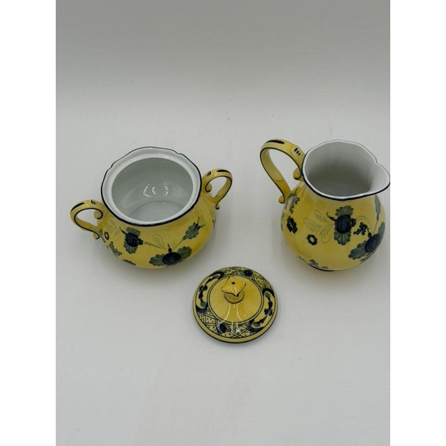 Ginori 1735 Oriente Italiano Citrono Covered Sugar Bowl and Creamer For Sale - Image 14 of 18