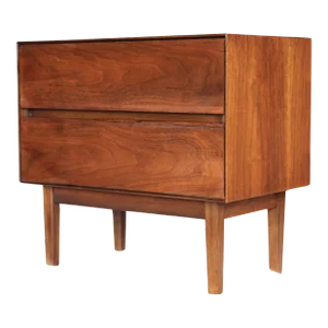 1970s Mid-Century Walnut Nightstand by Stanley Furniture